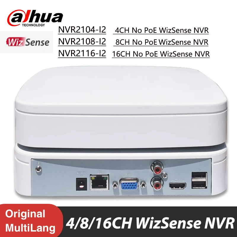 

Dahua NVR NVR2104-I2 NVR2108-I2 NVR2116-I2 Replace NVR2104/08/16-S3 4CH 8CH 16CH Onvif H.265 1U WizSense Network Video Recorder