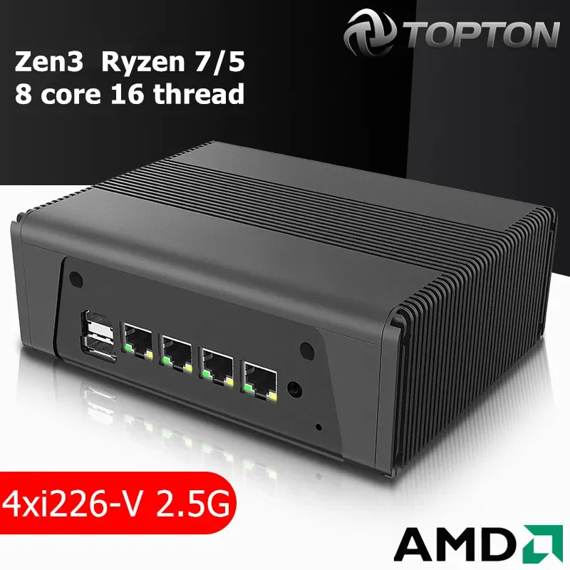 Amd-ファイアウォールアプライアンスr75825u,5800u,i226-V k,uhd,4x inti,2.5g,3 * nvme,2 * sata,3x4k,新しいpfSense