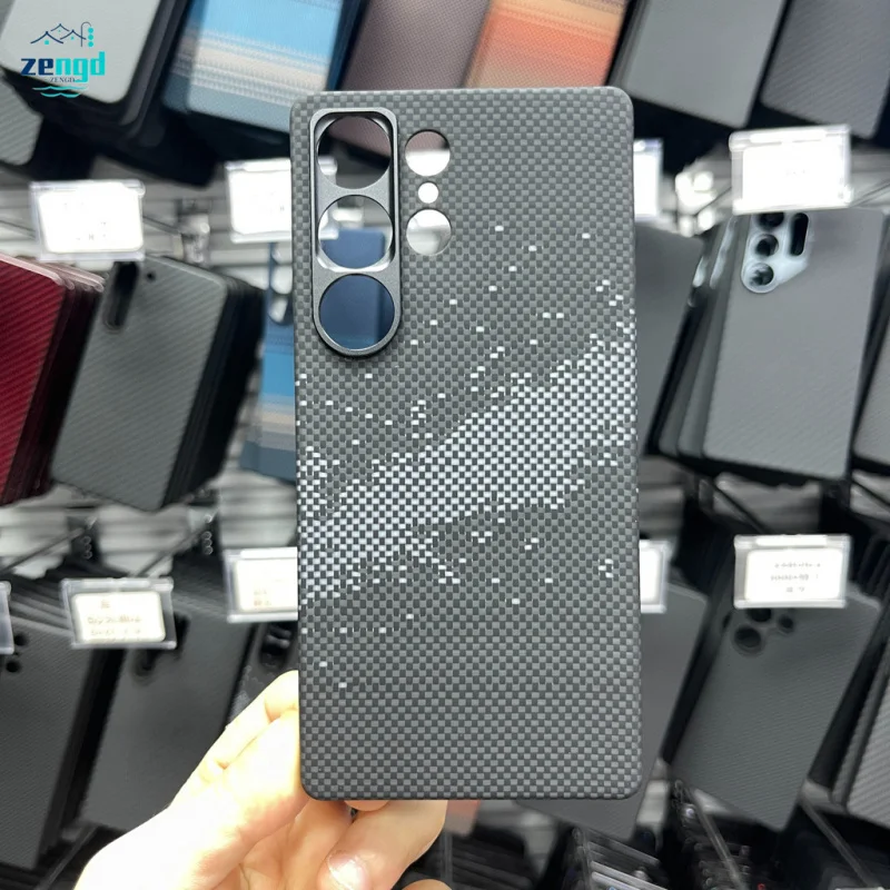 Etui magnetyczne do telefonu Samsung Galaxy S25 Ultra 1500D z włókna aramidowego (kevlar) w kolorze czarnym - ultracienkie i odporne na zarysowania