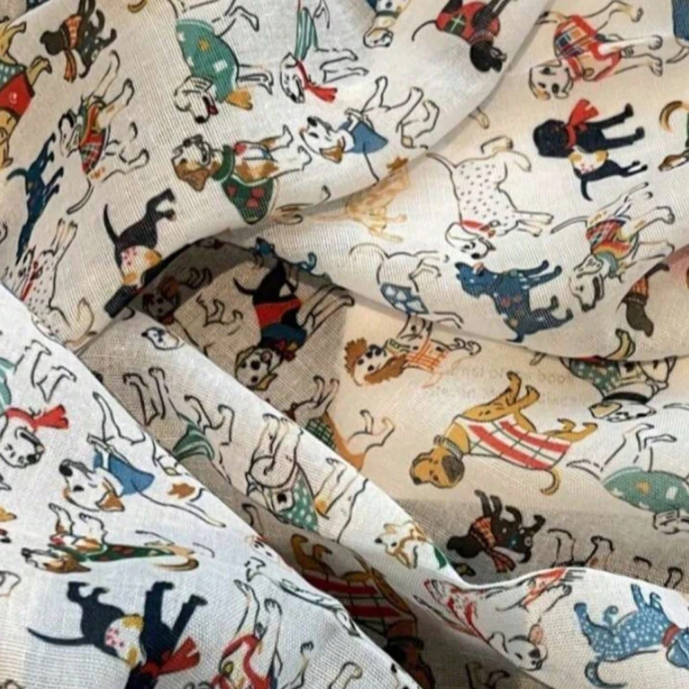 1pcs Cartoon Dog Print Silk Scarf Female Small Square Scarf Cartoon Fashion Versatile Decorative Neck Protecting Bandana Hijab view 4