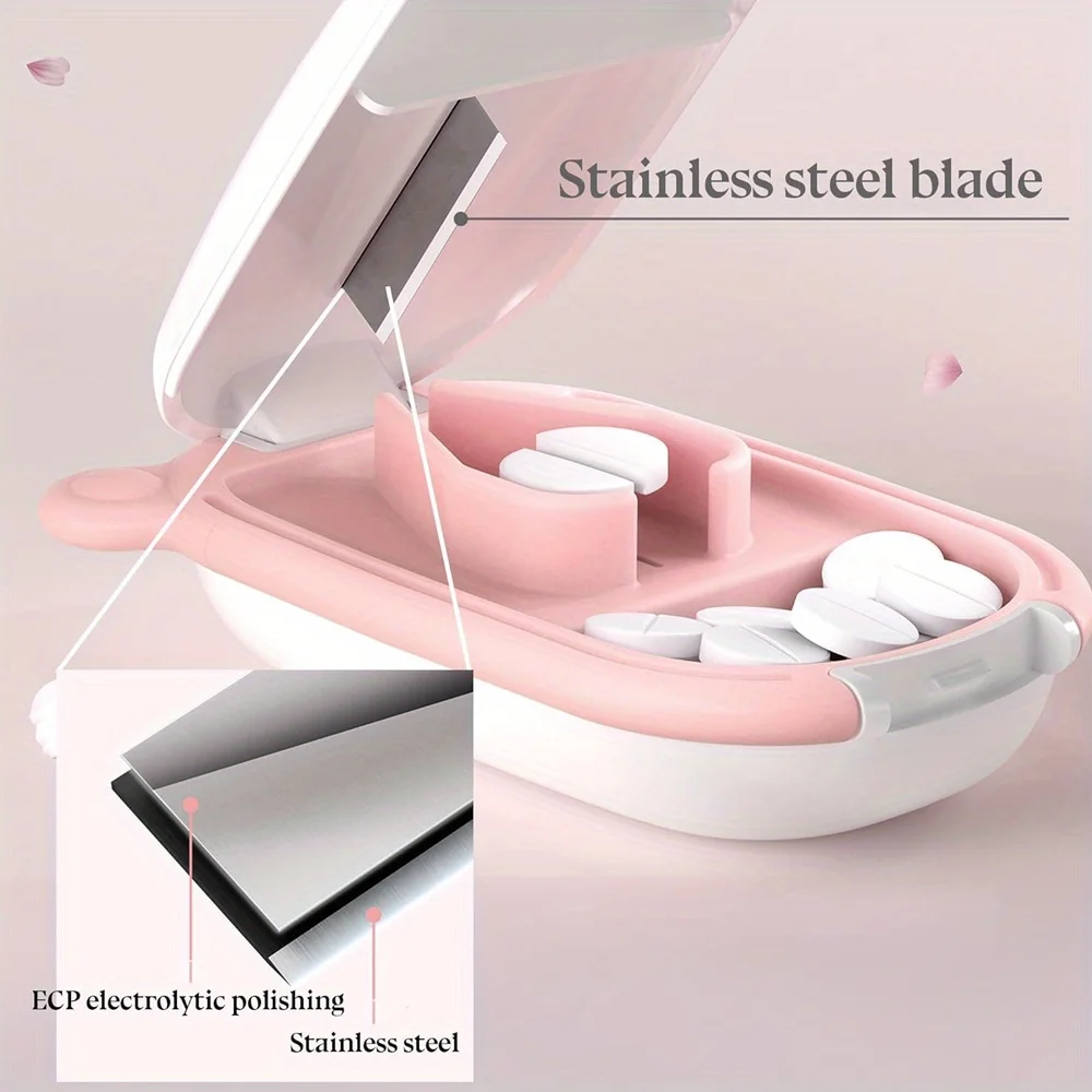 Portable Pill Cutter for Pills Precise Pill Splitter for Tiny Tablets Vitamins & Capsules Compact Design for Purse Pocket