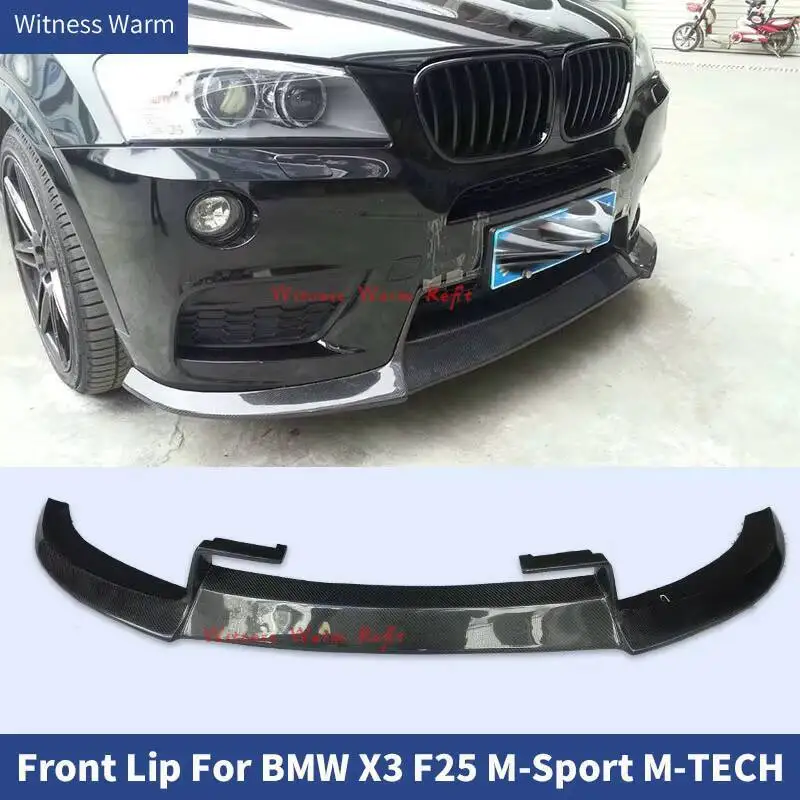 

Передний бампер из углеродного волокна, передний сплиттер для BMW F25 X3 M-tech, бампер 13-16