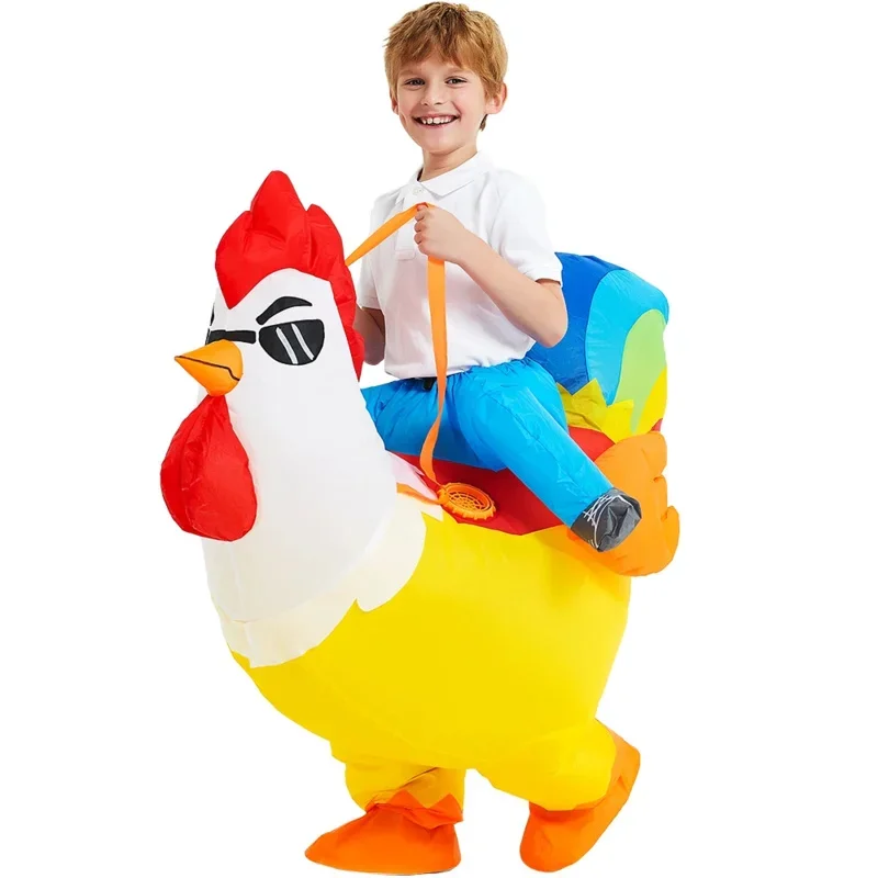 New Kids Child Inflatable Rooster Costume Shark Animal Mascot Anime Dress Suit Halloween Party Cosplay Costumes for Boys Girls Y