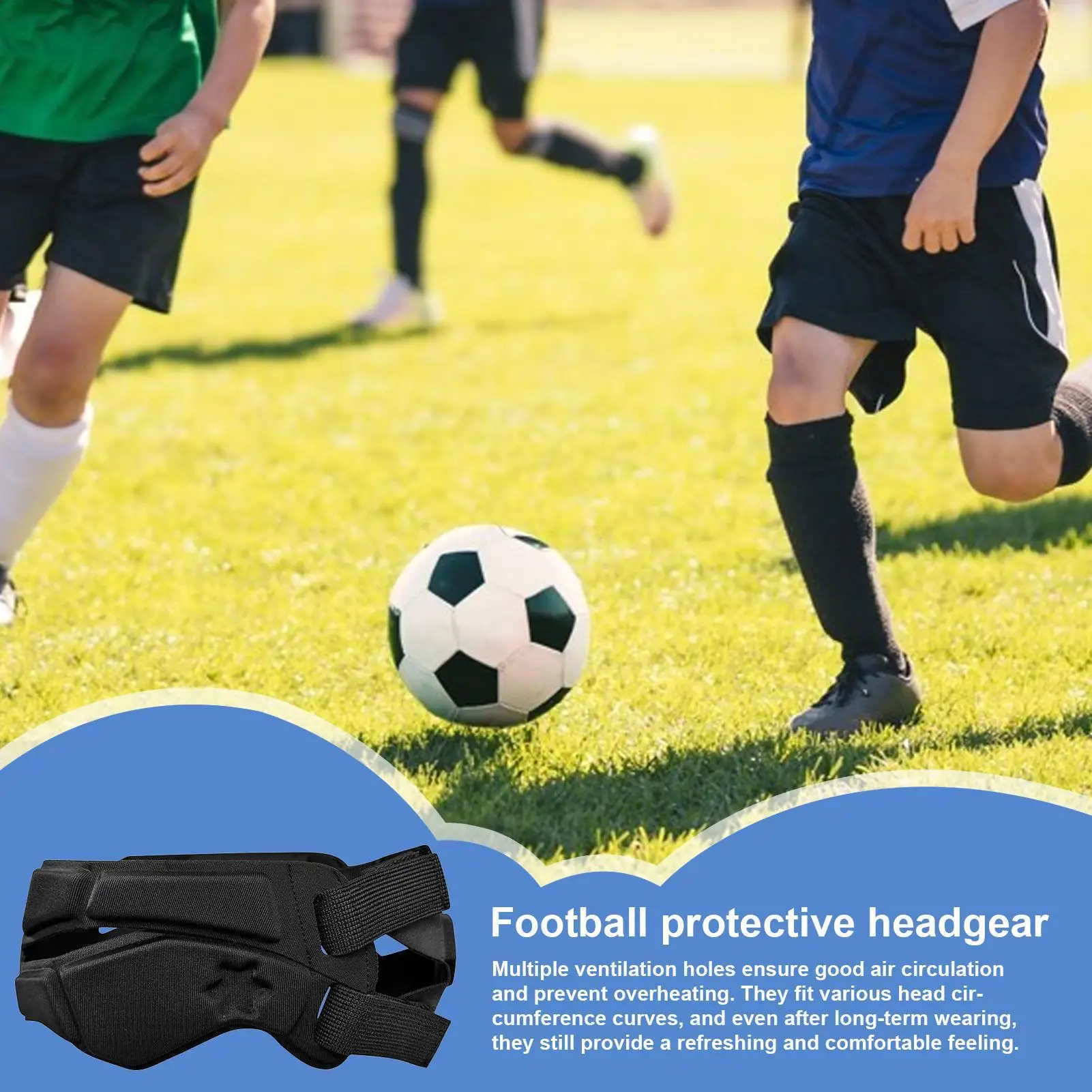 Flag Football Headgear Boys Soccer Training Protector Shock-Proof Breathable Headgear for Outdoor Course School Teenagers Youth
