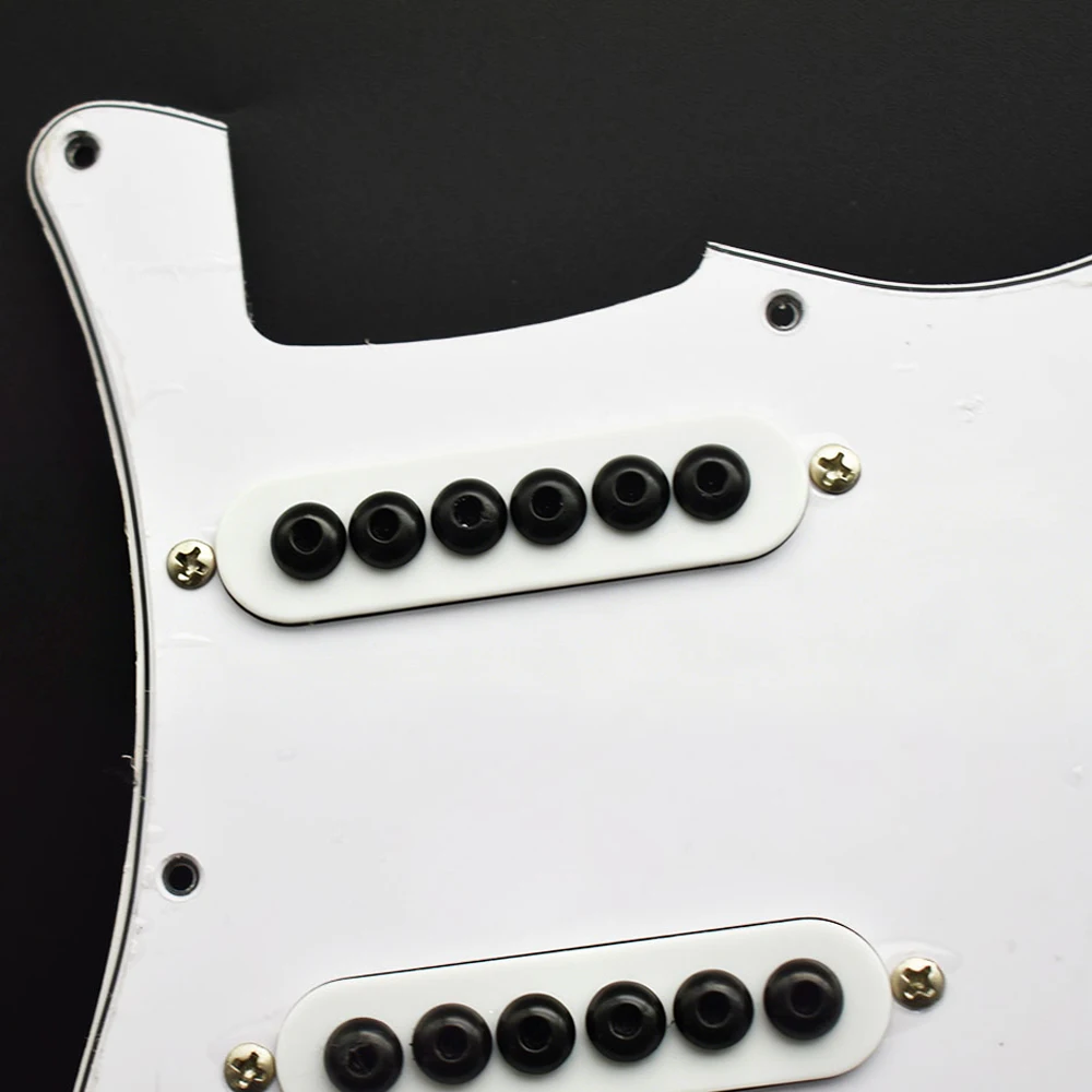 Pre-wired SSS Loaded Electric Guitar Pickguard, 5-Way Switch Complete Wiring Harness, Hex Umbrella Pole Single Coil Pickups