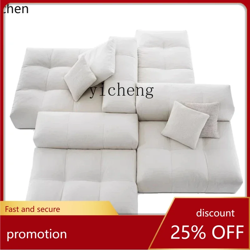 

Минималистичный двухсторонний модульный диван YFY для гостиной, комбинированная мебель из ткани в стиле тофу-блок.