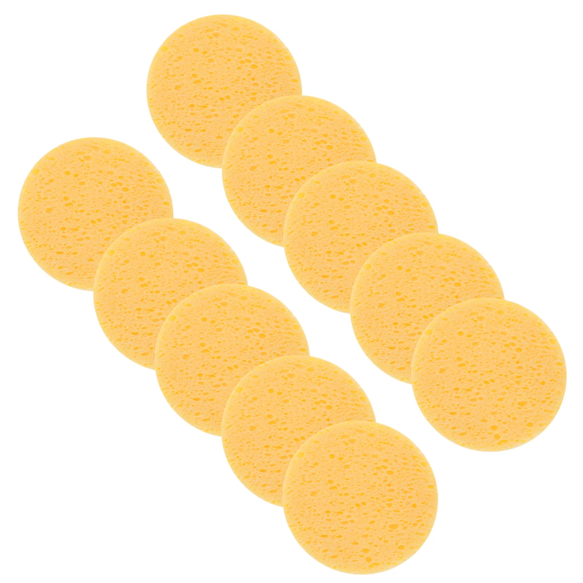 

10pcs Makeup Removal Sponge Facial Cleaning Waterproof Puff Skin Care Natural Wood Pulp Fiber Ideal for Cream Blush Sunblock