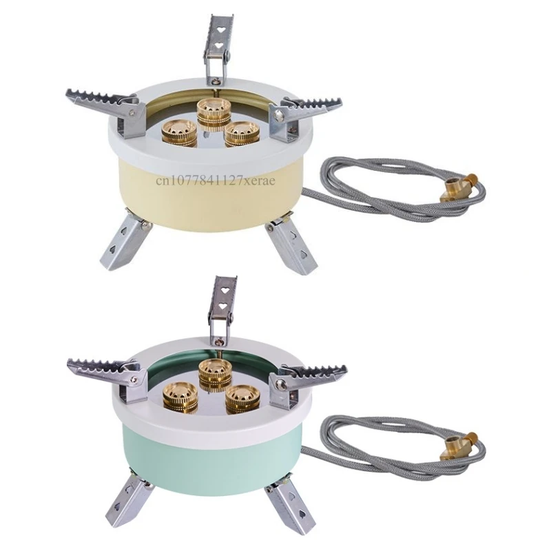 9800W Outdoor 3 Burner Mini Folding Gas Stove High-power and Portable Gas Stove Camping Picnic Stainless Steel Cooking Stove