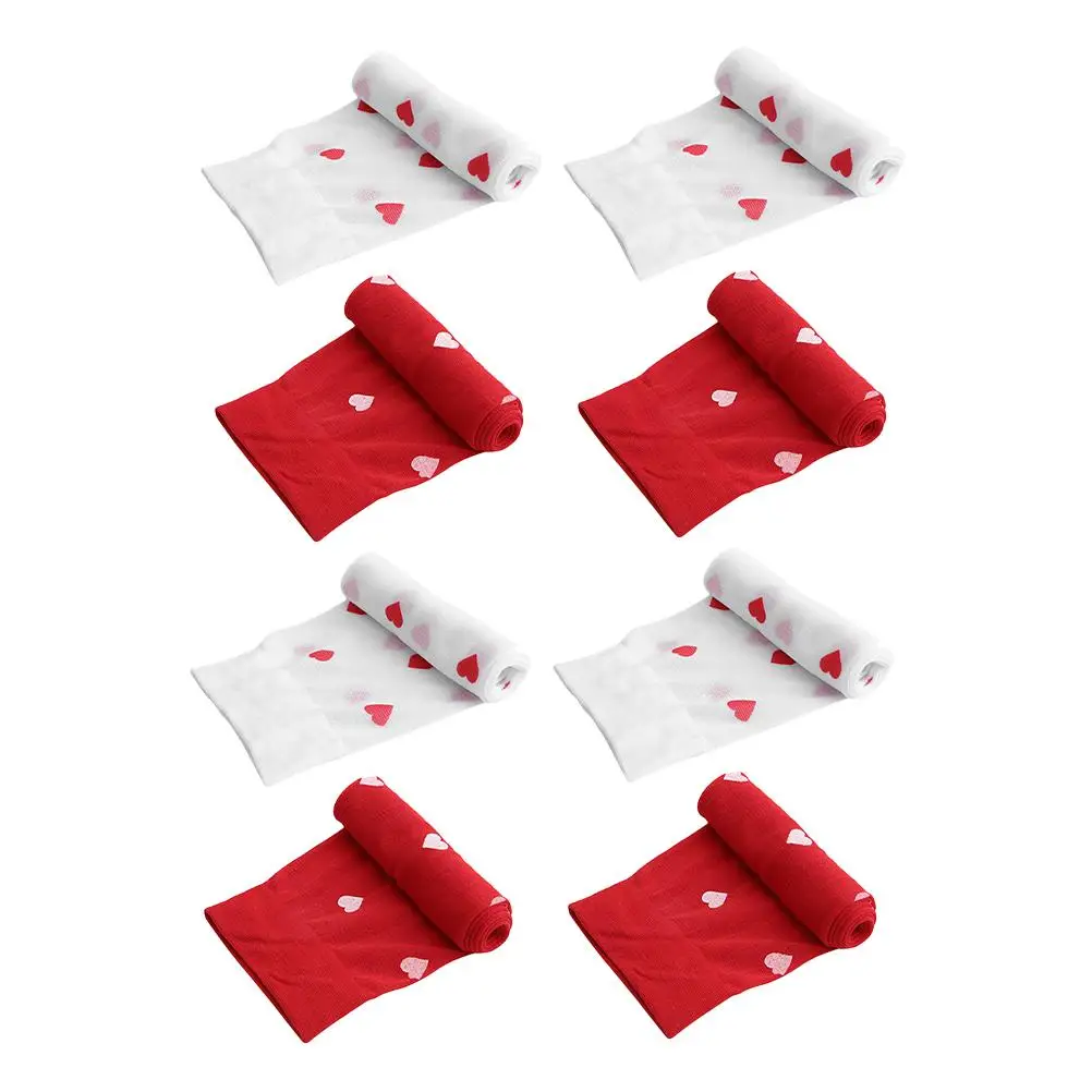 

4 Pair Love Print Stockings Funny Socks Slipper Valentines Day Women Holiday Cute for Unique