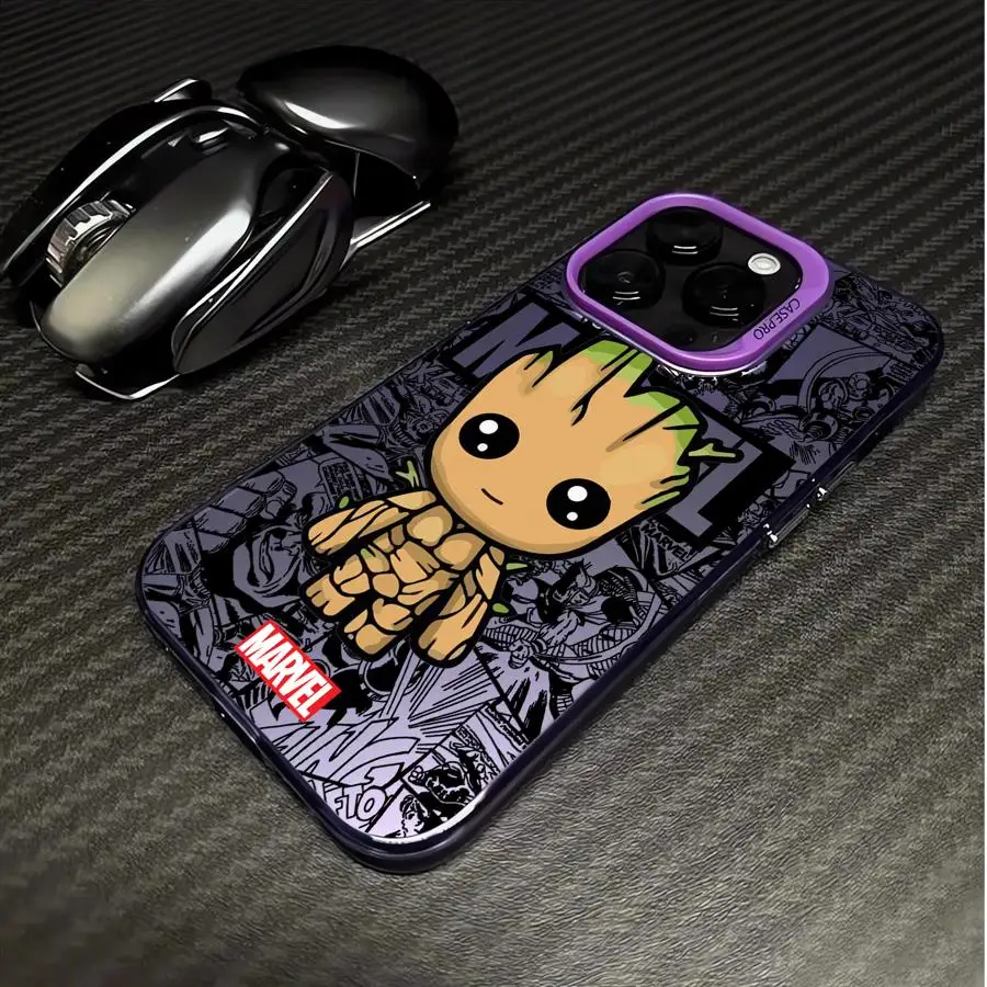 Marvel Groot Deadpool Cover Phone Case for Apple iPhone 15 Pro Max 16 Pro 14 Pro 13 12 11 Pro Max 14 Plus Protective Soft Shell image 4