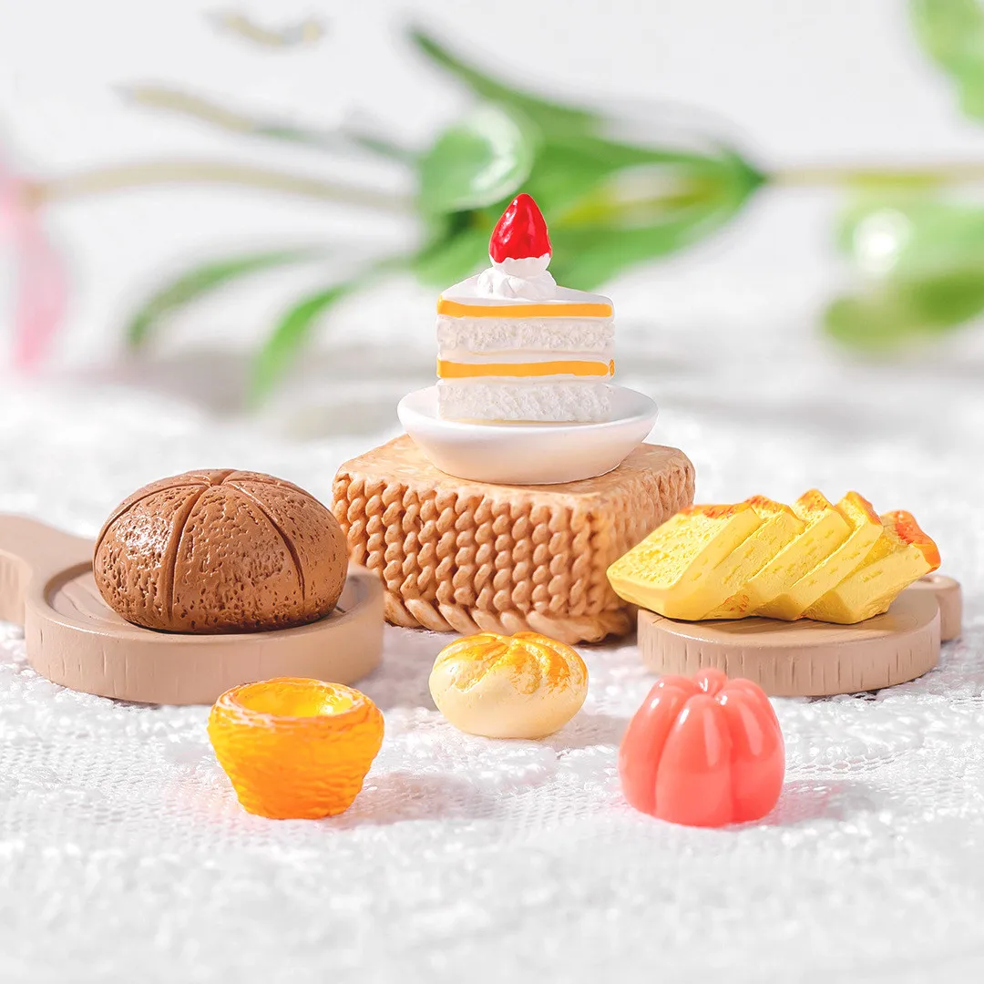 Figurine Miniature Imitation Cake Hamburger Food Micro Landscape Ornaments For Home Decorations Room Decor DIY Accessories