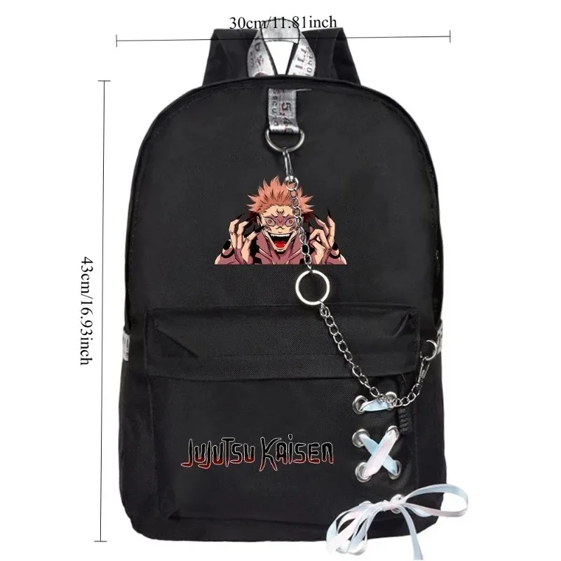 呪術廻戦 バックパック トラベルバックパック デュアルショルダー 学生ブックバッグ 幾何学模様 ユニセックスバッグ アニメグッズ