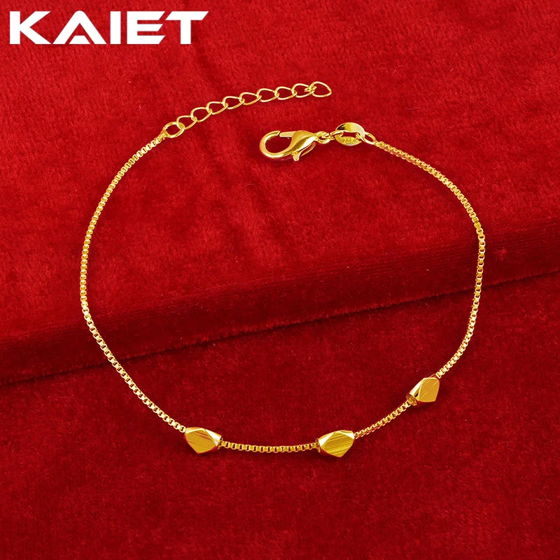 

KAIET 925 Sterling Silver 10MM Weaving Chain Bracelet Plated With 18K Gold Wedding Party For Women Charm Fine Jewelry