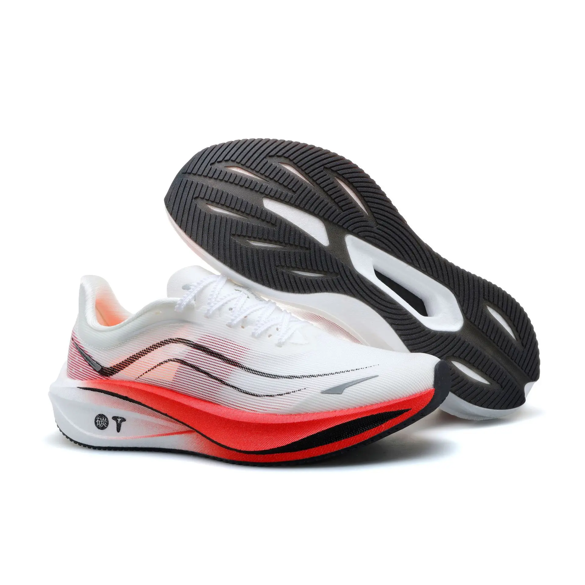 Flying Wing Professional Racing Carbon Board Running Shoes, Kids Summer Breathable Shock-absorbing Sneaker Marathon Sports