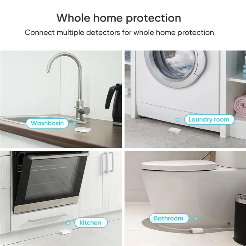 ABBY-Zigbee Water Leak Detector 2.4Ghz Water Sensor Alarm, Alarm Wireless Water Leak Sensor For Basement, Kitchen, Bathroom