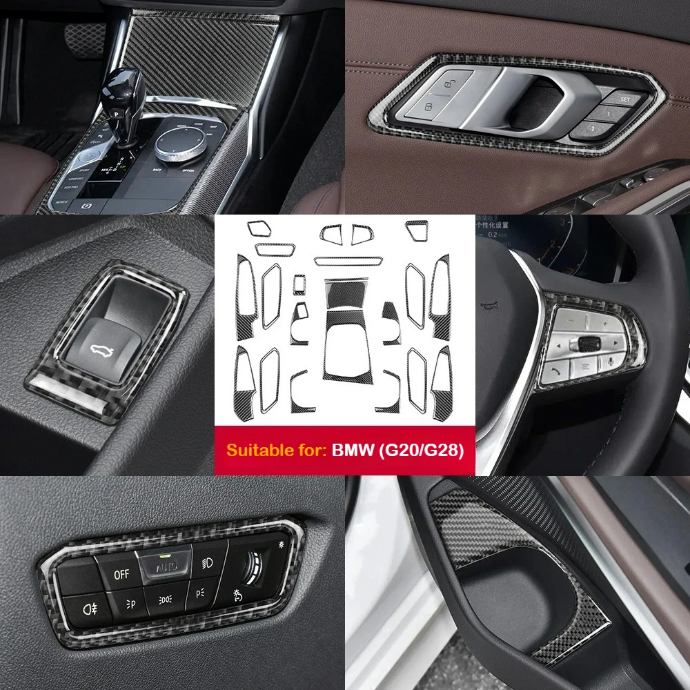 

Suitable for BMW New 3 Series G20 G28 Car Interior Kit Epoxy Carbon Fiber Decorative Stickers