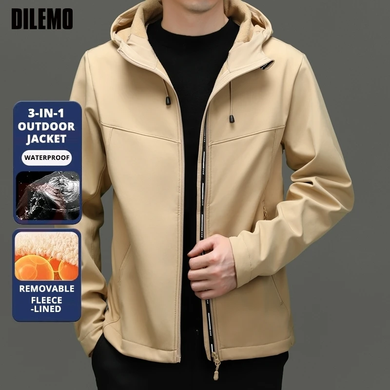 

Высший класс на флисовой подкладке Soft Shell Уличная одежда Стильная мужская уличная верхняя одежда Куртка с капюшоном Bundle Up Анорак Ветровка Пальто-парка