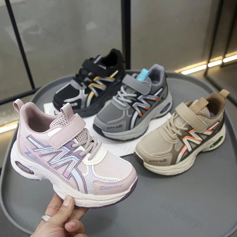Children's Mesh Breathable Low Top Thick Sole Casual Sport Shoes 2025 Autumn Boys' Fashion Versatile Comfortable Chunky Sneakers