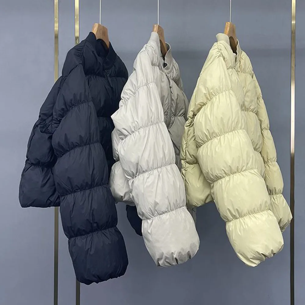 

Autumn Winter Cotton Jacket Women Fashion Runway Designer Solid Printed Short Down Coat Female Casual Fold Parka Ladies Outwear