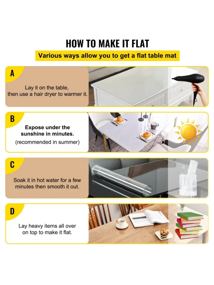 ผ้าคลุมโต๊ะพลาสติก 36 x 60 นิ้ว, ผ้าคลุมโต๊ะโปร่งใสหนา 2 มม., แผ่นรองโต๊ะโปร่งใสทรงสี่เหลี่ยม