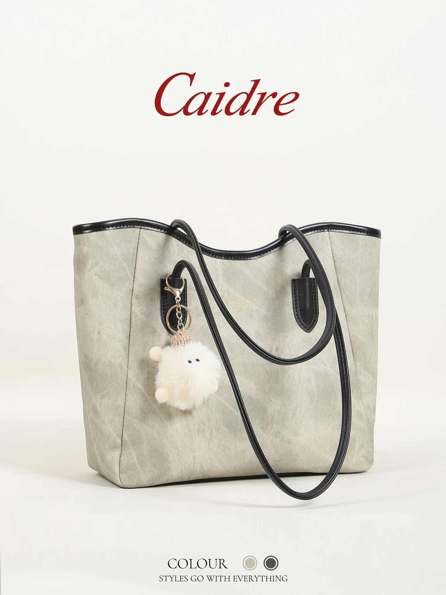 

Caidre Large Capacity Tote Bag Women's Commuter Shoulder Bag 2026 New Style Student Class Handbag Korean Soft Handle Bag