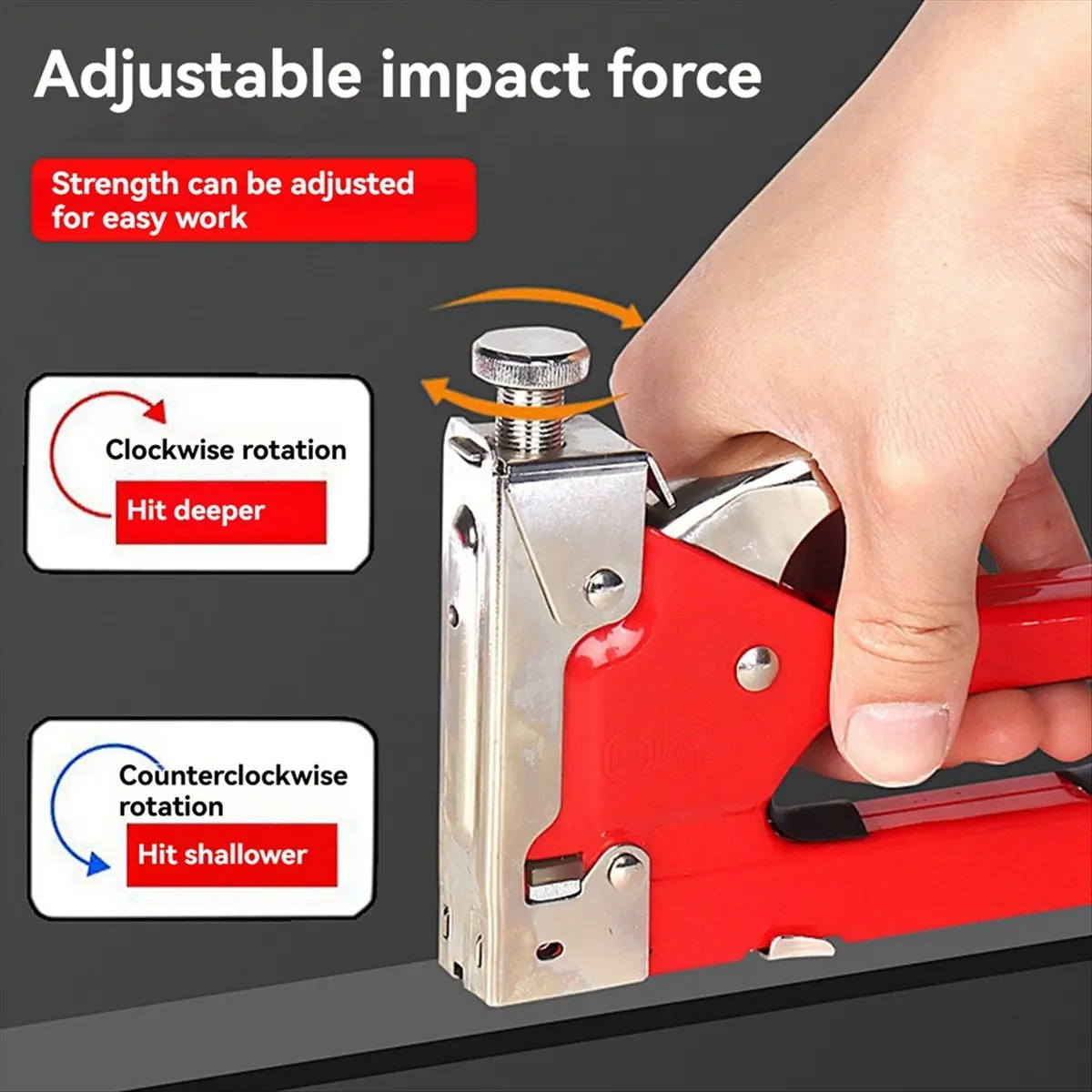 N82R Manual Three-Purpose Nail Stapler T Nail Code Nail U Nail Woodworking Oil Painting Tool Stapler Red view 5