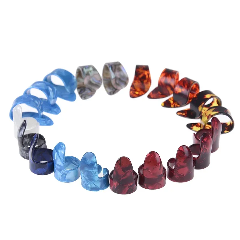 جيتار 10 قطع من أدوات اختيار إصبع الإبهام من الفولاذ المقاوم للصدأ