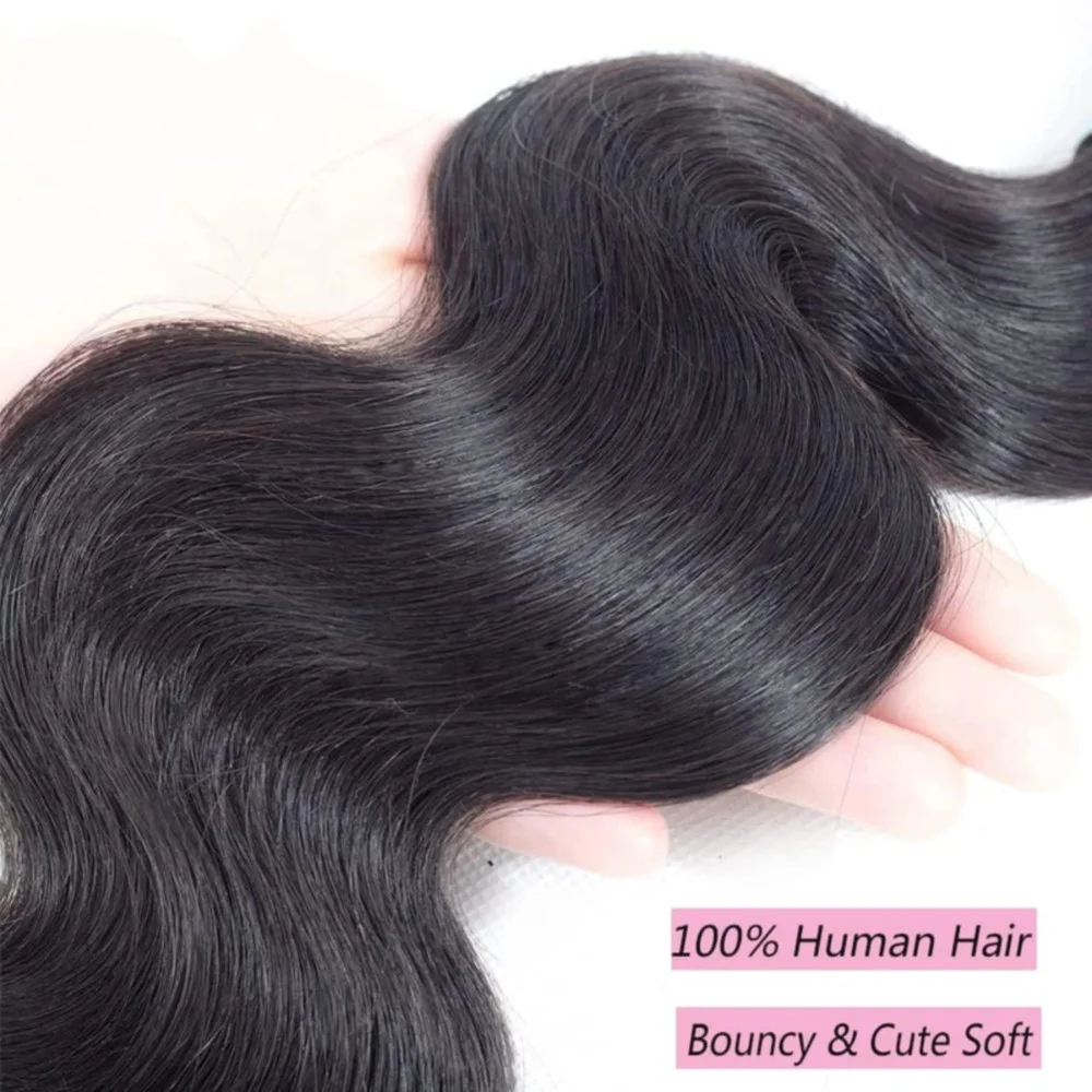 Extensiones de cabello humano mechones ondulados, cabello humano brasileño negro Natural, extensiones de cabello ondulado, tejido Remy