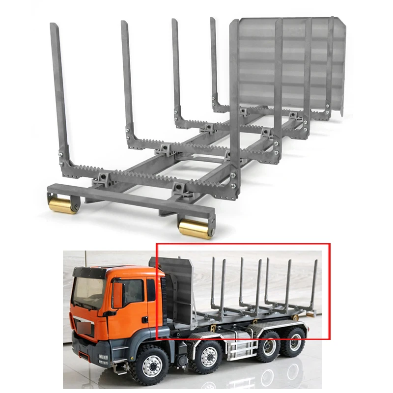 Metal Trailer Luggage Carrier for LESU 1/14 Hooklift Tipper MAN 8*8 RC Hydraulic Dumper Truck Remote Control Toys Th13438-SMT3