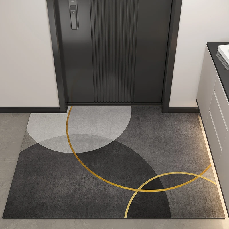 

Geometric Pattern Door Mat Washble Rug Stain Resistant Anti Slip Backing Rugs for Living Room