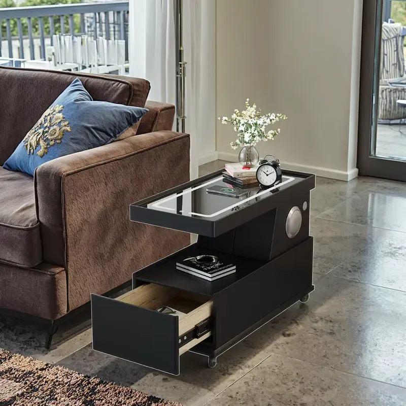 Discount Offers Scandinavian Fresh Style Smart square Side Table with Bluetooth Sturdy Heavy-duty Suitable Small Apartments