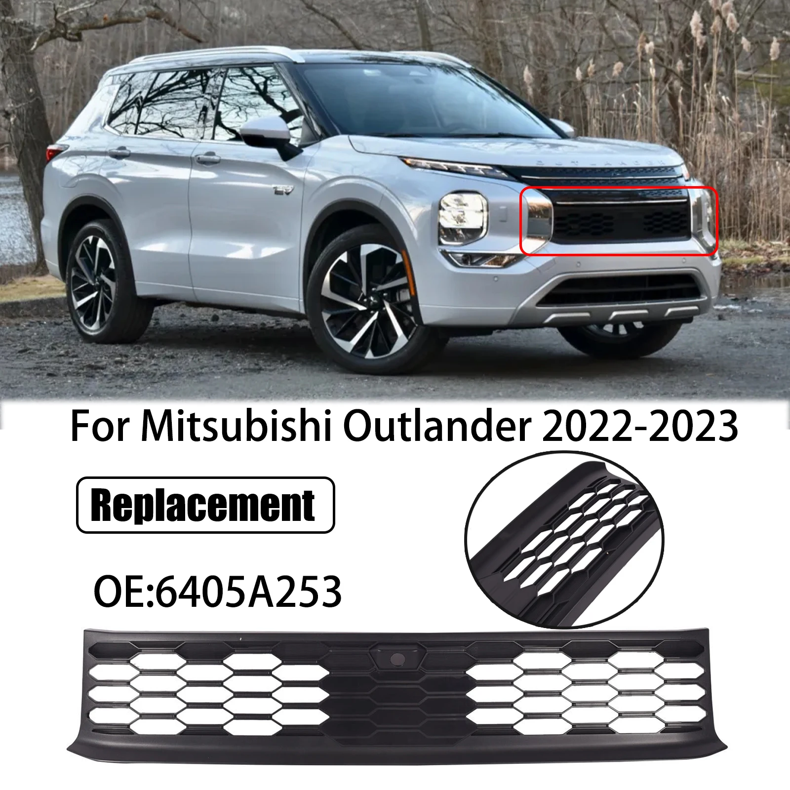 

For Mitsubishi Outlander 2022-2023 Front Bumper Lower Grille Matte Black 6405A253 Car Auto Accessory