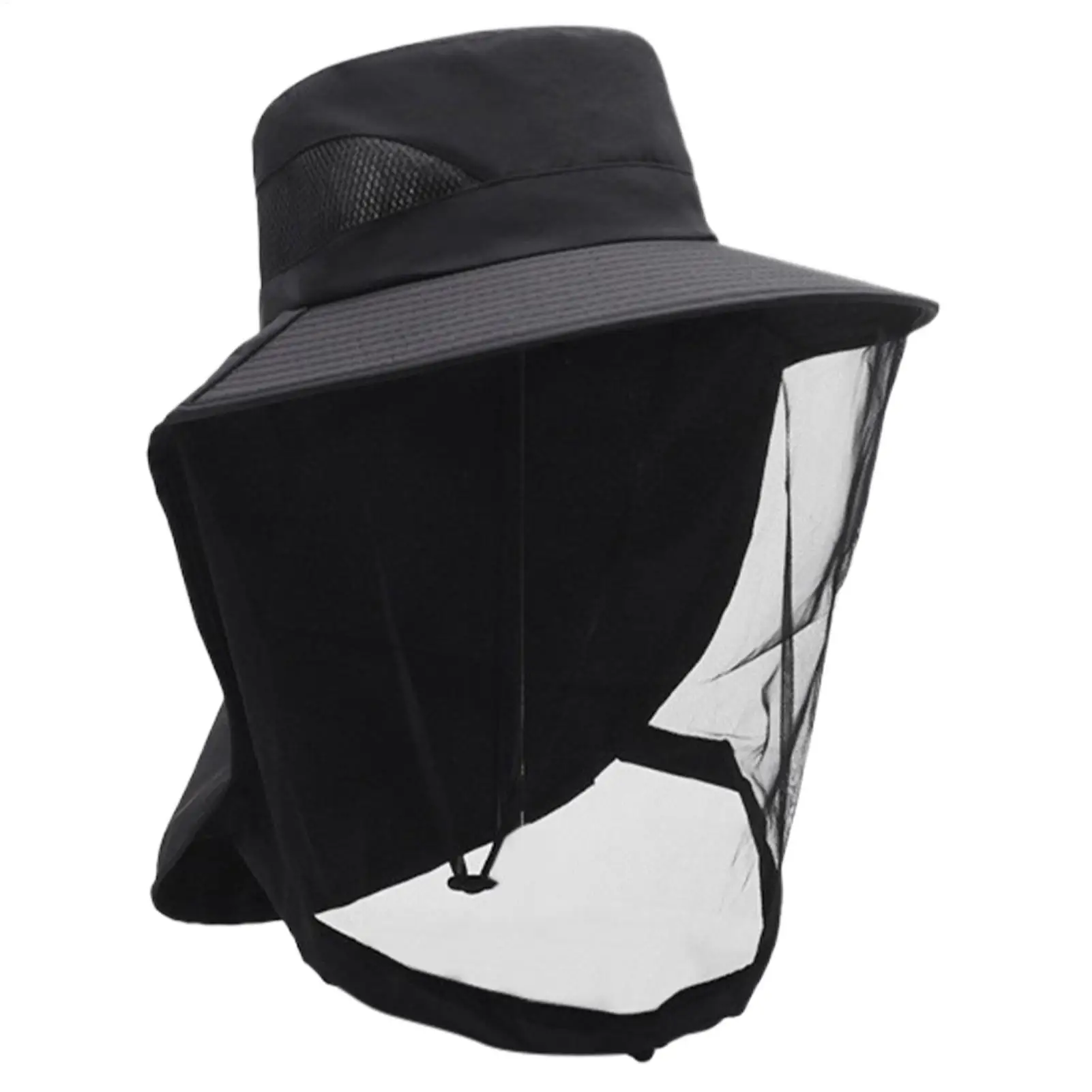 Fishing Insect Protective Hat Mosquito Prevention hat Mosquito Head Net Full-Mesh Drawstring Windproof Strap Beekeeping Fishing