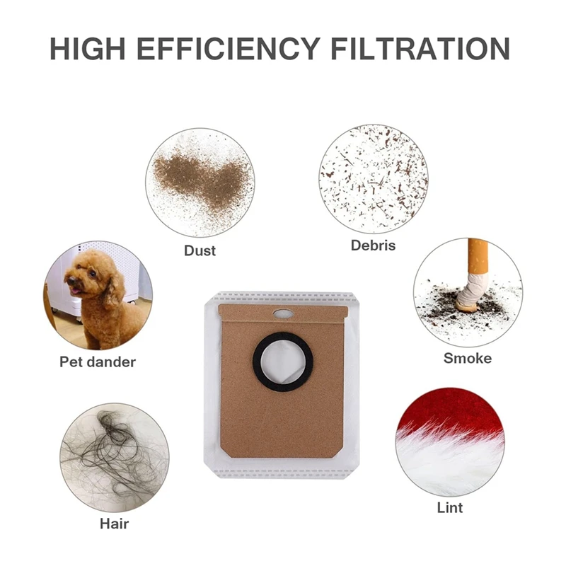 كيس غبار بديل AD للمكنسة الكهربائية الروبوتية من سلسلة Eufy L50 SES، L60 SES، لـ Conga Home 10000، 8090 Ultra، 9090 AI