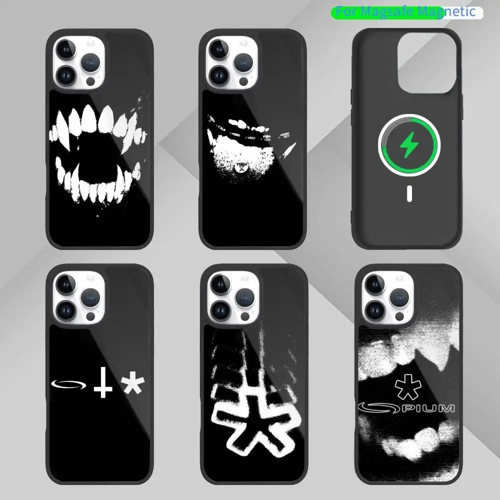 

Opium Rap Playboi Carti Phone Case For iPhone17,16,15,14,13,12,11 Plus,Pro Max Magnetic For Magsafe Wireless Charging