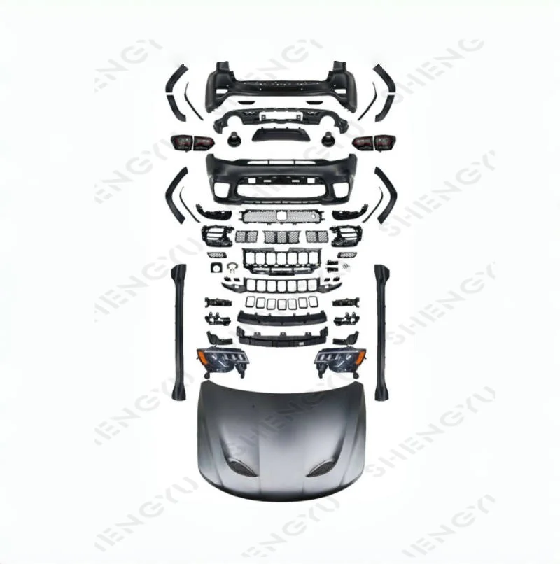 

Body Kit with Front and Rear Bumper and Grille Hood Side Skirts for GRAND CHEROKEE 2014-2022 Change to SRT Model