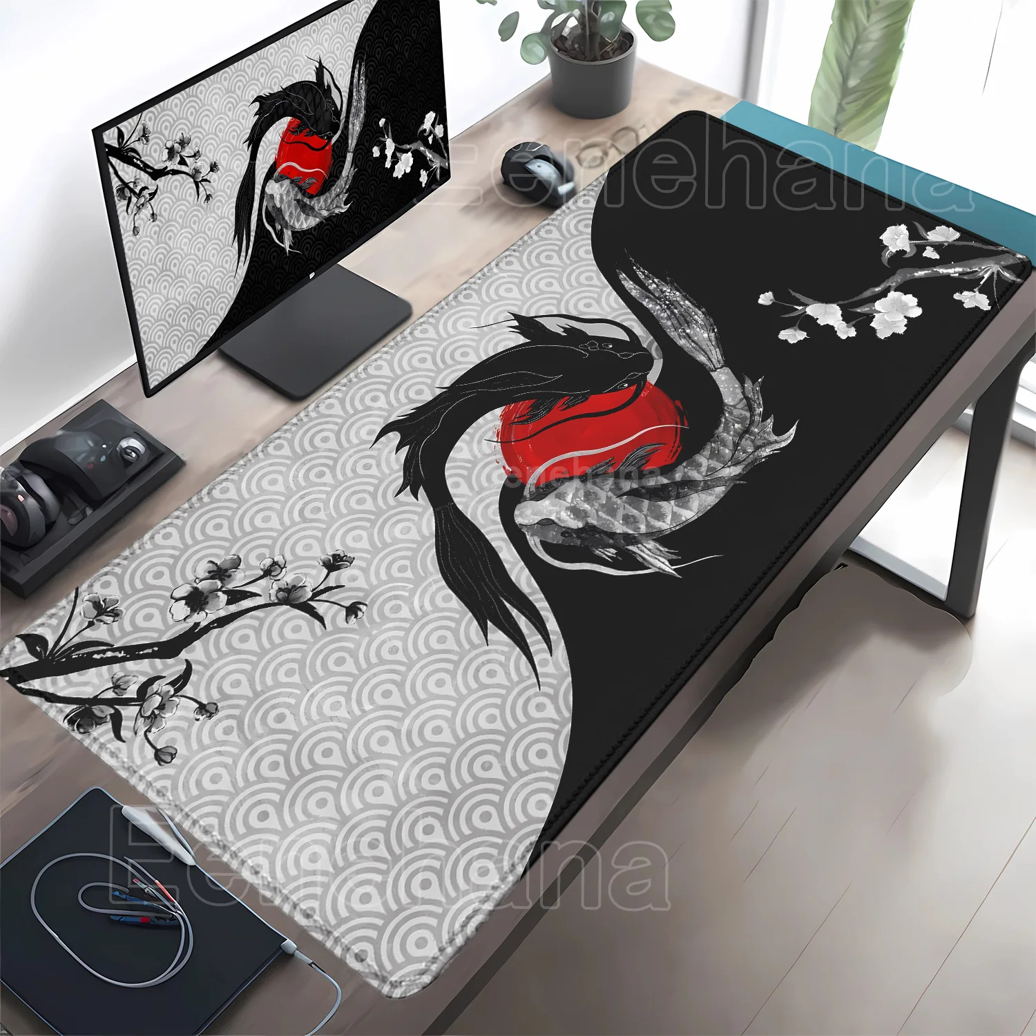 Koi Yinyang Siyah ve Beyaz Mou - Mousepad Xl Extended incelemesi ve fiyatı
