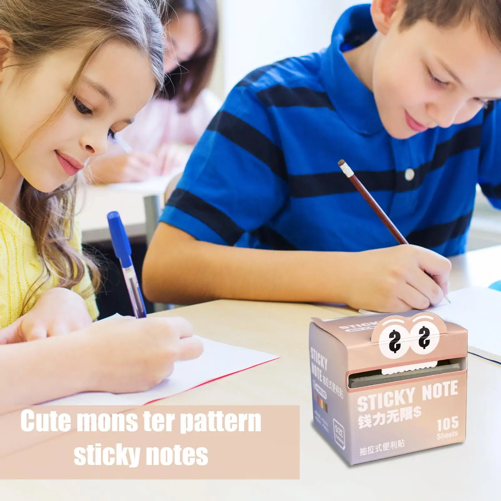 귀여운 스티커 메모 만화 학생을위한 스티커 메모를 당겨서 학교 문구 용품 여성 친구 동료를위한 파티 호의