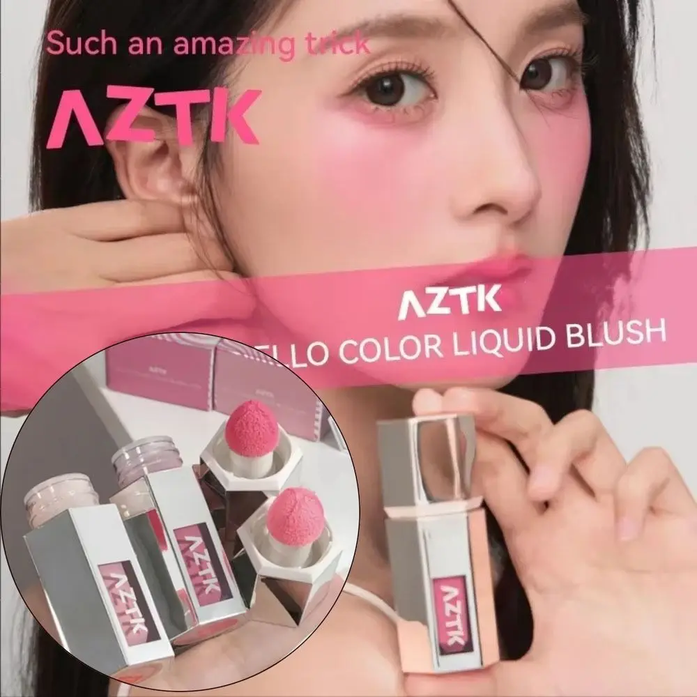 Jello Color Aztk Fard liquido con testa in spugna Idratante Trucco di bellezza Fard Crema Ombretto liquido a lunga durata