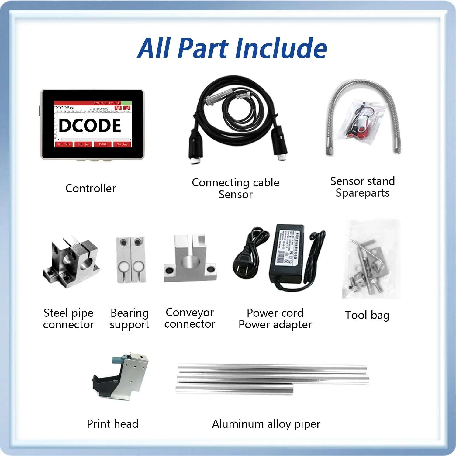 DCODE 130PRO طابعة نافثة للحبر الصناعية عبر الإنترنت 12.7 مللي متر مع غلاف بلاستيكي QR الباركود دفعة رقم الشعار تاريخ آلة طباعة الملصقات