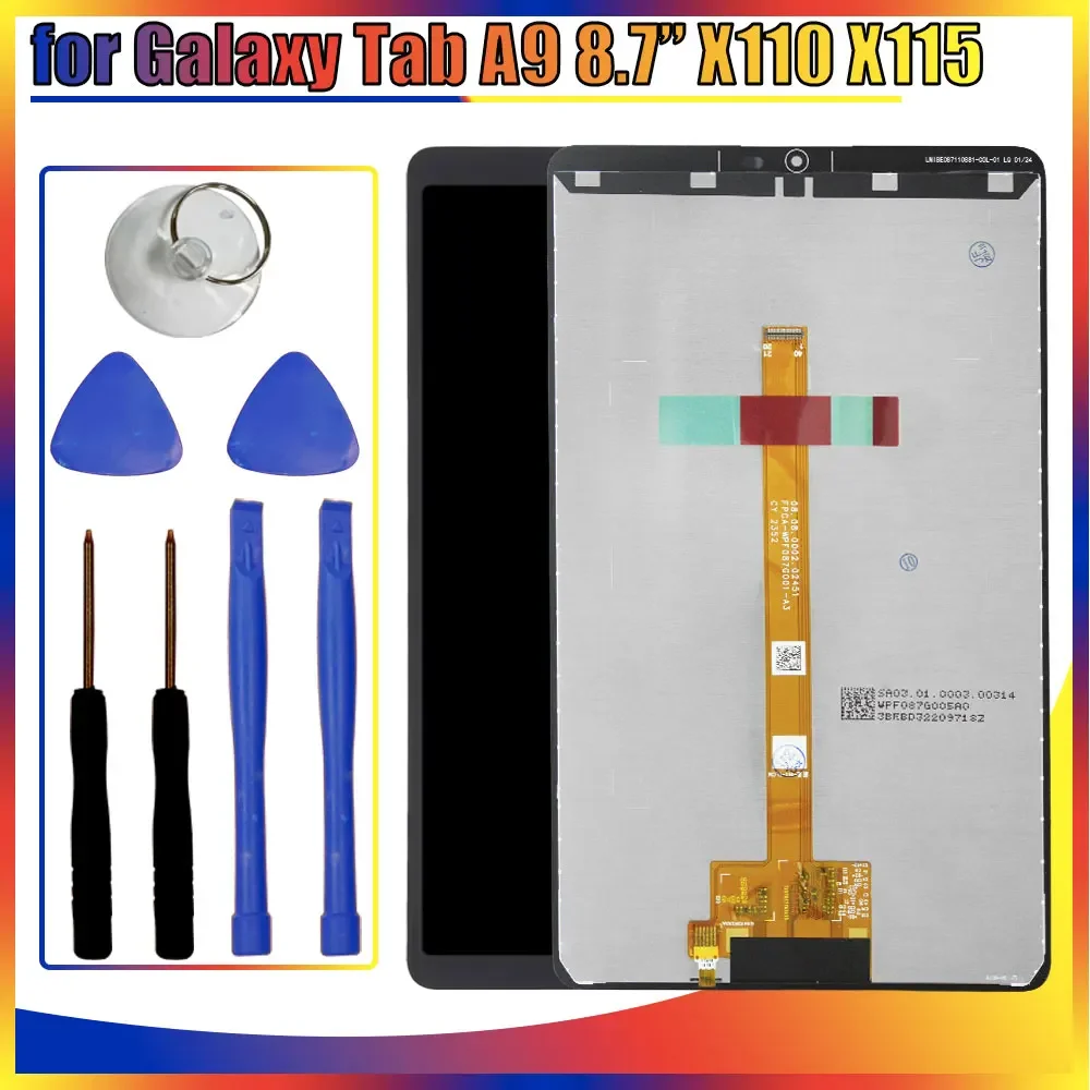 

New Tested LCD for Samsung Galaxy Tab A9 X115 LCD Display Touch Screen Panel Assembly Replacement for Samsung Tab A9 X110 LCD