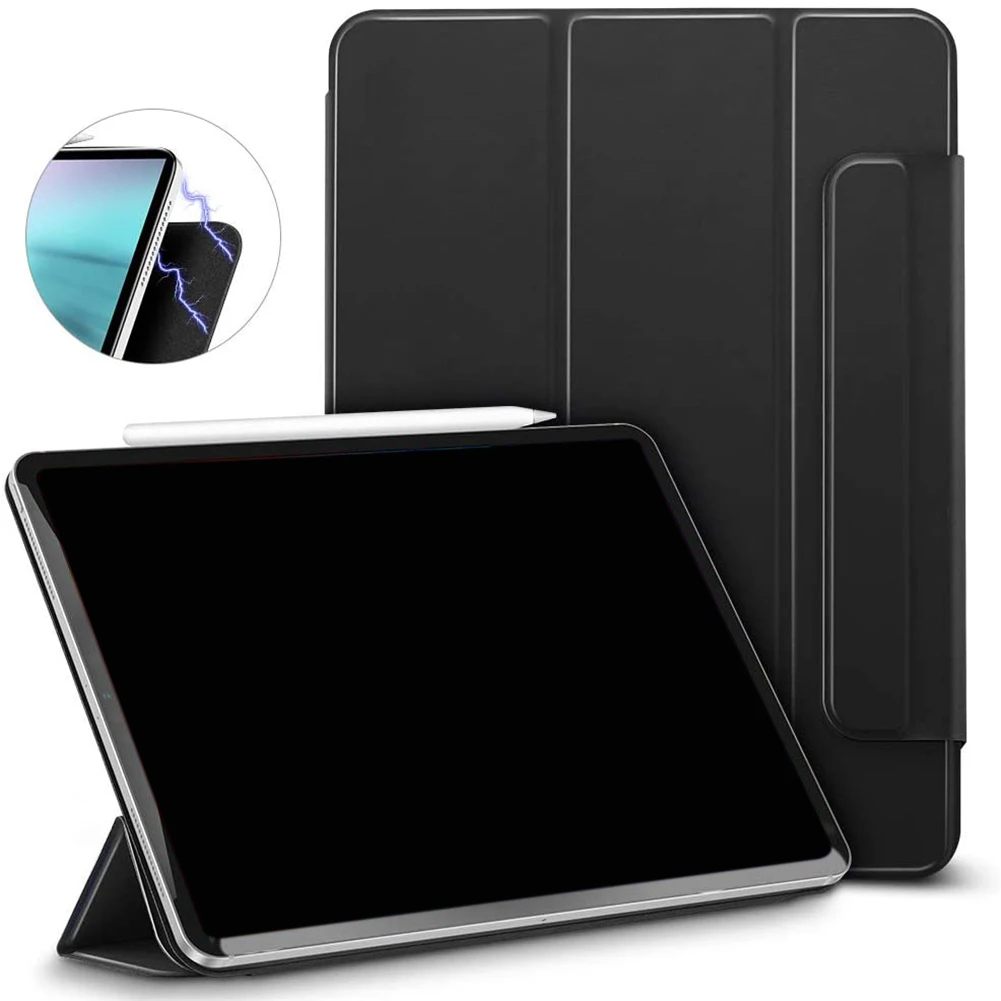 

AT9-для iPad Pro 12,9 дюймов 2020, кожаный чехол для планшета, автоматический сон, три раза, интеллектуальный отскок, магнитная защита