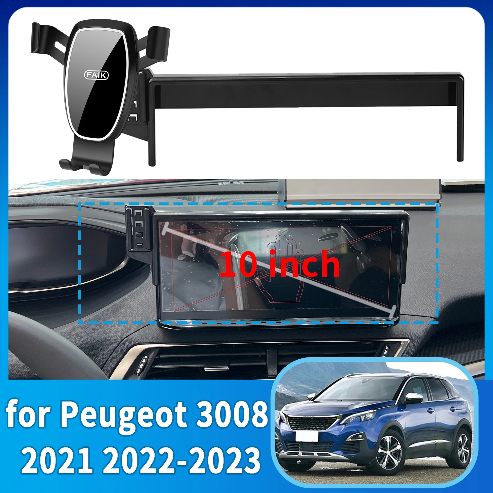 

fit for Peugeot 3008 2021 2022 2023 ​​Anti-Shake Screen Base Phone Holder Mount Stand ​​ Dedicated Car​​ accessoires