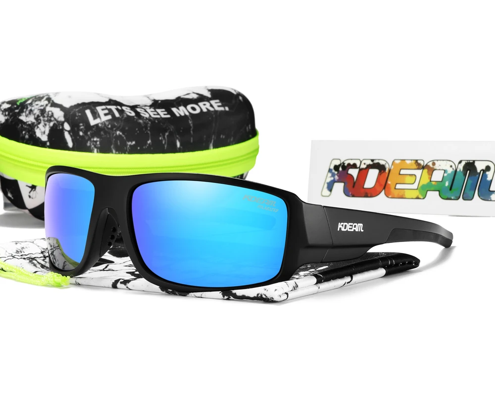 KDEAM Leistung Polarisierte Sonnenbrille Für Männer Druck Muster Design Rahmen Gläser Durchlässigkeit Cat.3 männer Sport Brille – Detail 32
