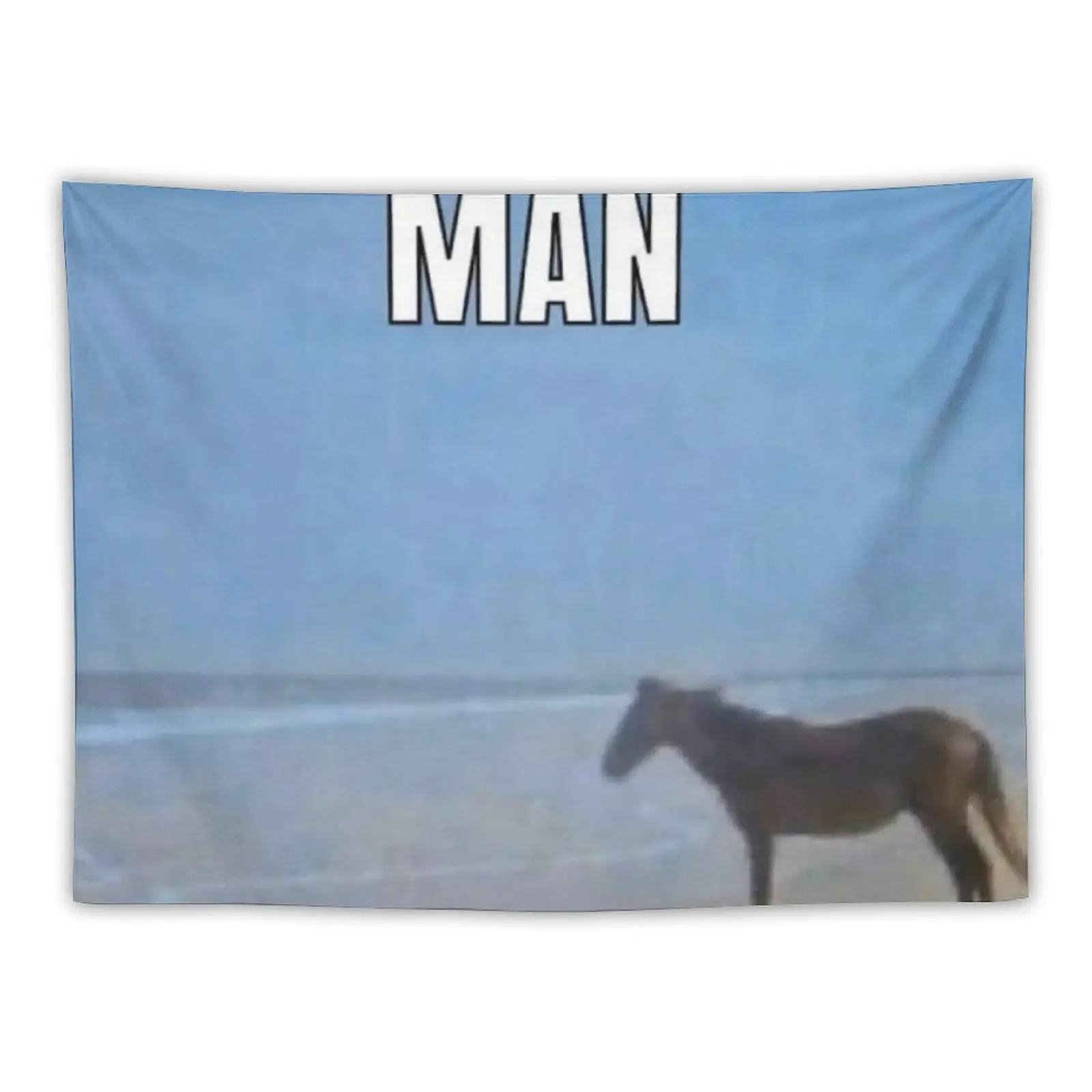 

Horse looking out to sea meme Tapestry Wall Tapestry Decor Home