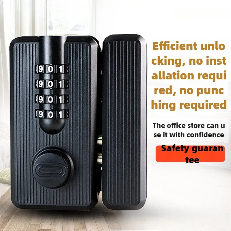 Combination Lock Office Glass Door Lock Single Door Cabinet Door Lock No Punching Required 158*126*103mm