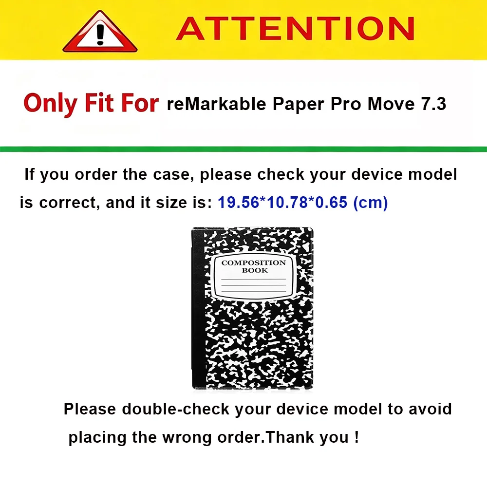 Étui pour reMarkable Paper Pro Move 7.3" 2025, Housse de protection portable anti-chute durable de type folio