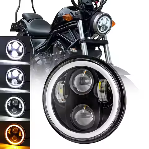 Black 5.75 Inch LED Headlight 5 3/4" led DRL 40W motorbike headlights for Harley Sportster 883 XL883 FXCW