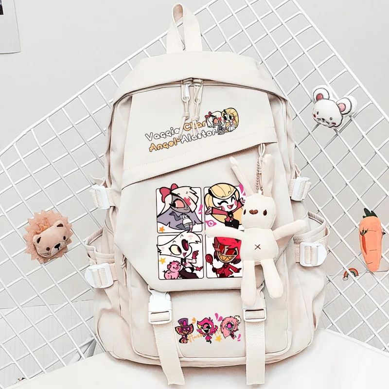 Fashion Anime Hazbin Cosplay Backpack Charlie Vaggie Role Student Casual Large Capacity Shoulder Bags Ancient Style School Bag