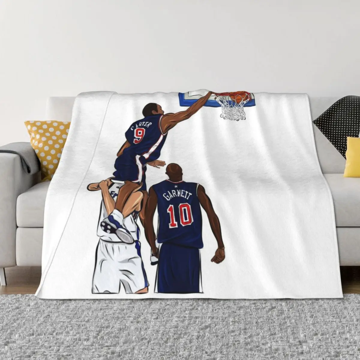 

Best Dunk Ever Vince Carter Team USA Illustration Throw Blanket Luxury Thicken blankets and throws Blankets